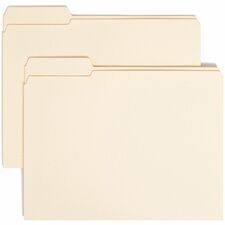 Smead Reinforced 1/3 Tab Cut Recycled File Folders - Manilla - Top Tab - Left Tabs - Case of 100