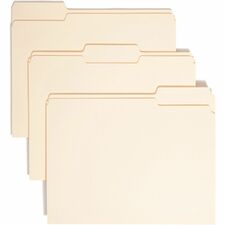 Smead Antimicrobial 1/3 Tab Cut Recycled File Folder - Manilla - Top Tab - Case of 100
