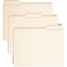 Smead Reinforced 1/3 Tab Cut Expanding File Folders - Manilla - Top Tab - Assorted Tabs - Case of 50
