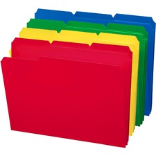 Smead 1/3 Tab Cut File Folders - Colored - Top Tab - Assorted Tabs - Case of 24