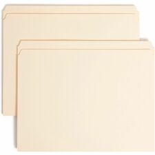 Smead Reinforced Straight Tab File Folders with Fastener - Case of 50 Folders