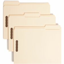 Smead 1/3-Cut Reinforced Tab File Folders with Two Fasteners - Case of 50 Folders