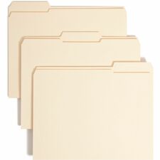 Smead Reinforced 1/3-Cut Tab File Folders with W-Fold Expander & Fastener - Case of 50 Folders