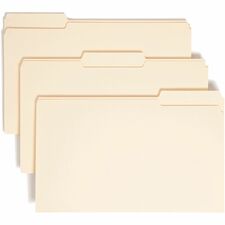 Smead 1/3 Tab Cut Legal Recycled File Folders - Manilla - Top Tab - Assorted Tabs - Case of 100