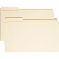 Smead 1/3 Tab Cut Legal Recycled File Folders - Manilla - Reinforced Left Tabs - Case of 100
