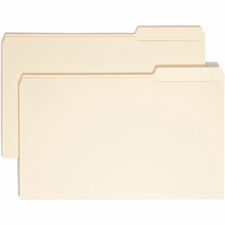 Smead 1/3 Tab Cut Legal Recycled File Folders - Manilla - Reinforced Right Tabs - Case of 100