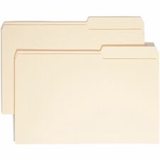 Smead 2/5 Tab Cut Legal Recycled File Folders - Manilla - Top Tab - Right Tabs - Case of 100