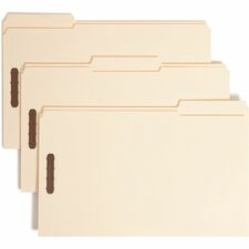 Smead 1/3 Tab Cut Legal Recycled Fastener Folder - Two 2K Fasteners - Case of 50