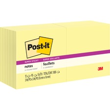 Post-it Super Sticky Pop-up Notes - Yellow - 3" x 3" - Case of 12 Notepads