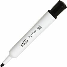 Integra Chisel Point Dry Erase Markers - Black - Pack of 12 Markers