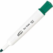 Integra Chisel Point Dry Erase Markers - Green - Pack of 12 Markers