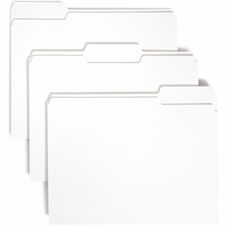 Smead 1/3 Tab Cut Recycled File Folders - White - Top Tab - Assorted Tabs - Case of 100