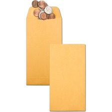 Quality Park Coin Envelopes - 3 1/2"W x 6 1/2"L - Case of 500 Envelopes