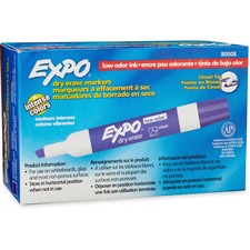 Expo Chisel Point Dry Erase Markers - Purple - Case of 12 Markers