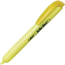 BIC Brite Liner Retractable Highlighters - Fluorescent Yellow - Case of 12