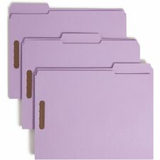 Smead Fastener File Folders with Reinforced Tab - Lavender - Case of 50