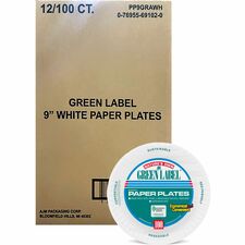 AJM Green Label Paper Plates - Case of 1200 Plates