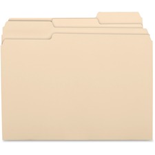 Business Source 1/3 Cut Tab File Folders w/ Assorted Tabs - Case of 100 Folders