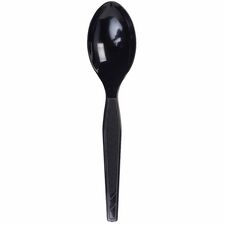 Dixie Medium-Weight Disposable Teaspoons - Black - Case of 1000 Spoons