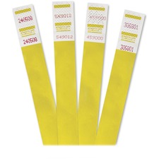 Advantus Tyvek Wristbands - Yellow - Case of 500 Wristbands