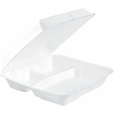 Dart Foam Food Containers w/ Three Sections - Case of 200 Containers