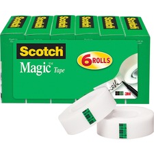 Scotch 3/4"W Magic Tape - 27 Yards - 1" Core - Case of Six Rolls