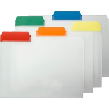Smead 1/3 Tab Cut Poly File Folders - Colored Top Tabs - Assorted Tabs - Case of 25