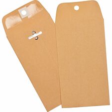 Business Source Heavy-Duty Clasp Envelopes - 3 3/8" x 6" - Case of 100 Envelopes