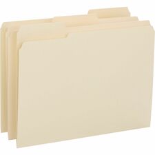 Business Source 1/3 Cut Tab File Folders w/ Assorted Tabs - Case of 50 Folders