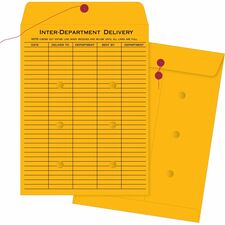 Business Source Ruled Interdepartmental Envelopes - 10" x 13" - Case of 100 Envelopes