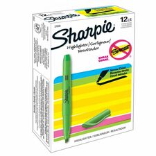Sharpie Pocket Highlighter - Fluorescent Green - Case of 12