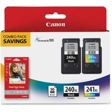 Canon Ink Cartridges and Paper Kit - Black & Tricolor