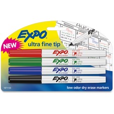 Expo Low Odor Dry Erase Markers - Fine Point Type - Black - 1 Dozen