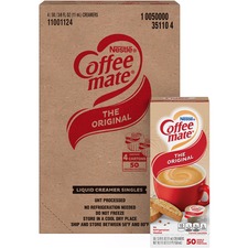 Coffee-mate Original Liquid Coffee Creamer Singles - Case of 200 Creamers