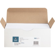 Business Source No. 10 Peel-to-Seal Security Envelopes - Case of 100 Envelopes