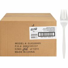 Genuine Joe Individually Wrapped Forks - Case of 1000 Forks