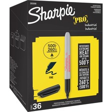Sharpie Industrial Fine Point Markers - Black - Case of 36 Markers