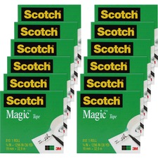 Scotch 3/4"W Magic Tape - 12 Yards - Case of 12 Rolls