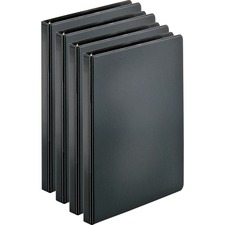 Business Source Basic Round Ring Binders - 1/2" - Black - Case of 4 Binders