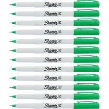 Sharpie Ultra Fine Point Permanent Markers - Green - Case of 12 Markers