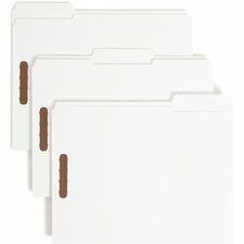 Smead Fastener File Folders with Reinforced Tab - White - Case of 50