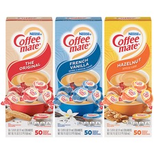 Coffee-mate Liquid Coffee Creamer Singles Variety Pack - Case of 150 Creamers
