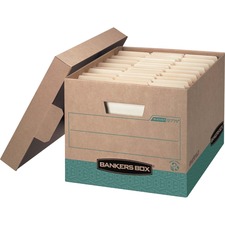 Bankers Box Recycled R-Kive File Storage Box - 12"W x 15"D x 10"H - Case of 12 Boxes