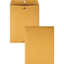 Quality Park Gummed Kraft Clasp Envelopes - 10"W x 13"L - Case of 100 Envelopes
