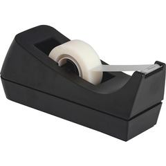 Business Source Desktop Tape Dispenser - 1" Core - Non-skid Base - Plastic - Black