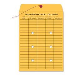 Brown Kraft String/Button Interoffice Envelope, #90, One-Sided Five-Column Format, 31-Entries, 9 x 1