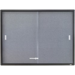 Quartet Enclosed Bulletin Board - 36" Board Height x 48" Board Width - Gray Fabric Surface - Self-healing - Graphite Frame - 1 Each QRT2364S