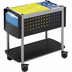 Safco Scoot Open Top Mobile File - 1 Shelf - 200 lb Load Capacity - 4 Casters - Steel - 28" Width x 14.75" Depth x 26" Height - Black - 1 Each SAF5373BL