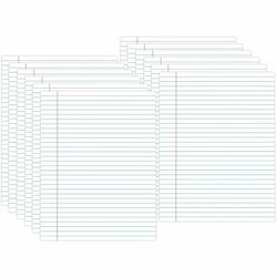 Universal Glue Top Pads, Wide/Legal Rule, 50 White 8.5 x 11 Sheets, Dozen - 1 Subject(s) - 50 Sheets - Glue - 0.34" Ruled - Unruled Margin - 16 lb Basis Weight - Letter - 8 1/2" x 11" Sheet Size - 8.5" Width - White Paper - Chipboard Cover - 1 Dozen UNV11000