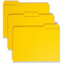 Smead Colored 1/3 Tab Cut Letter Recycled Fastener Folder - 8 1/2" x 11" - 2" Expansion - 2 x 2S Fastener(s) - 2" for Folder - Top Tab Location - Assorted Tab Position - 25 pt. - Pressboard - Yellow - 100% Recycled - 25 / Box SMD14939